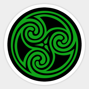 Green Celtic Triple Spiral Sticker